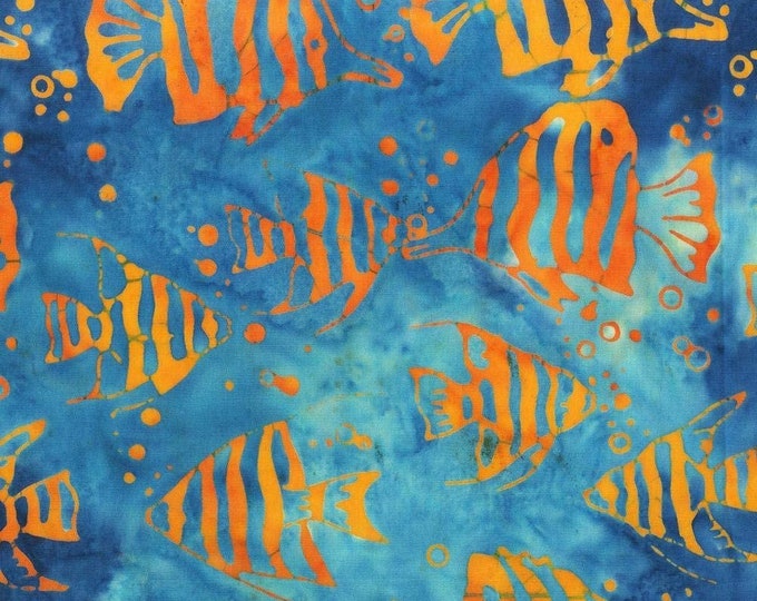 Land and Sea Fish Swimming in Seas BATIK by Anthology 43 Inches Wide