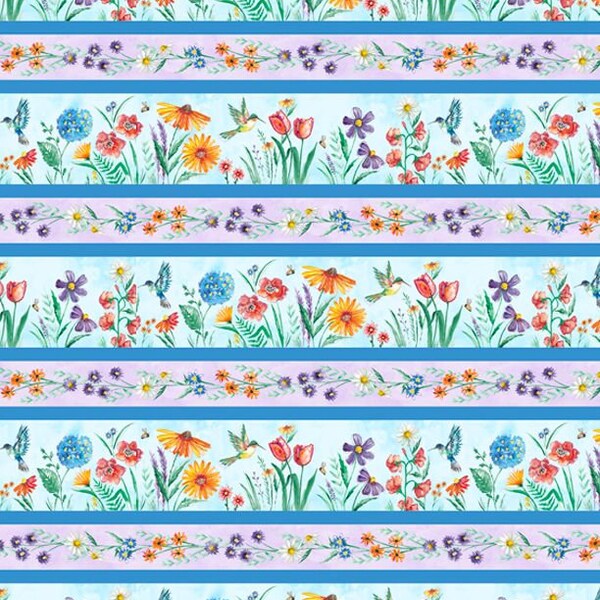 Fanciful Flight Repeating Stripe in Multi by Lori Siebert  for Wilmington Prints 44 inches 100% Cotton Quilting Fabric WP-3029-11170-447