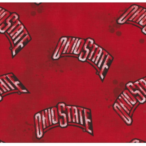 Ohio State Buckeyes NCAA College Logo design 43 inches wide by Fabric Traditions Cotton Fabric FT-17222