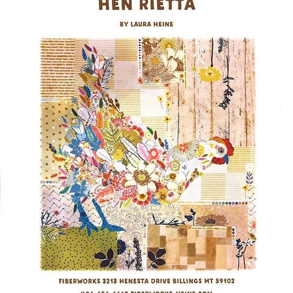 Hen Rietta Chicken Collage Quilt Pattern by Laura Heine for Fiberworks LHFW-HEN