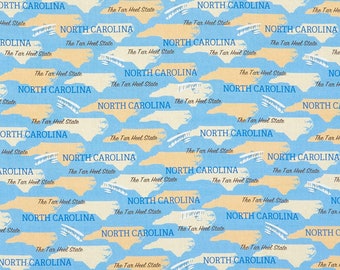 State Pride North Carolina by Whistler Studios for Windham Fabrics 44 inches wide 100% Cotton Fabric WF-52327D NC