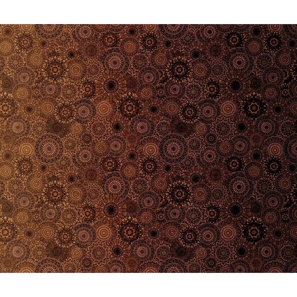 Jewelscape Kaleidoscope Medallion Ombre in Espresso Brown by Dan Morris for Quilting Treasures 44” 100% Cotton Fabric QT-28979-A