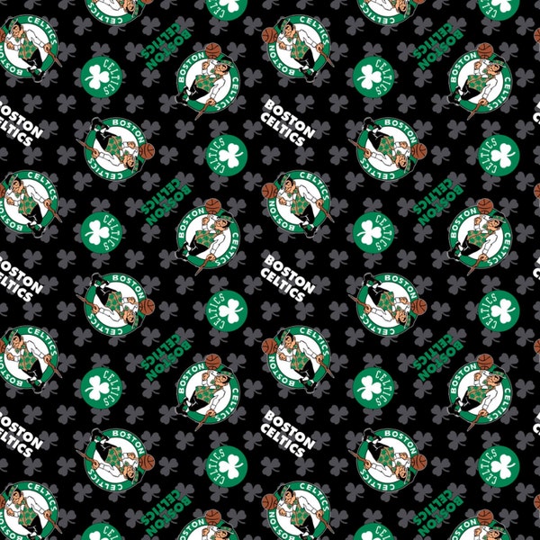 Boston Celtics NBA Basketball Allover by Camelot Fabrics 44 inches wide 100% Cotton Fabric CF-83BOS0002