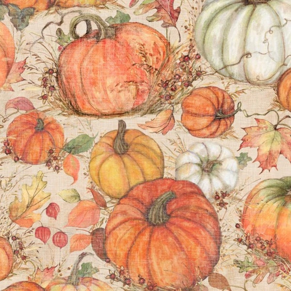 Holiday 2023 Autumn Pumpkins in Cream by Springs Collection for Springs Creative 44 inches 100% Cotton Quilting Fabric SC-68424-A620715