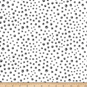 Paws Pet Sketch Paw Prints on White by Timeless Treasures 44 inches wide 100% Cotton Quilting Fabric TT-C8242-White Paws Pet Sketch Paw Prints on White by Timeless Treasures 44 inches wide 100% Cotton Quilting Fabric TT-C8242-White
