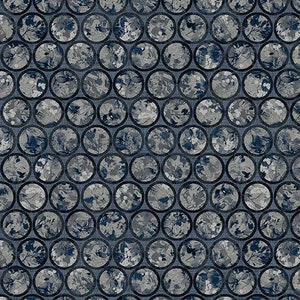 Equanimity Circles in Midnight Charcoal by Chelsea Design Works for Studio E 44 inches wide 100% Cotton Quilting Fabric SE-5902-79