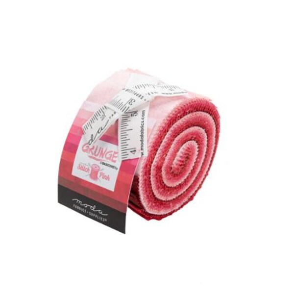 Grunge Junior Jelly Roll in Stitch Pink 10 pieces 2_5” X 44” by BasicGrey for Moda Fabrics 100% Cotton Quilting Fabric MD-30150JJRSP