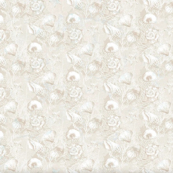 Sea Breeze Shells Corals Tonal Texture in Cream by Deborah Edwards for Northcott Fabrics 44 inches wide 100% Cotton Fabric NC-DP27098-11