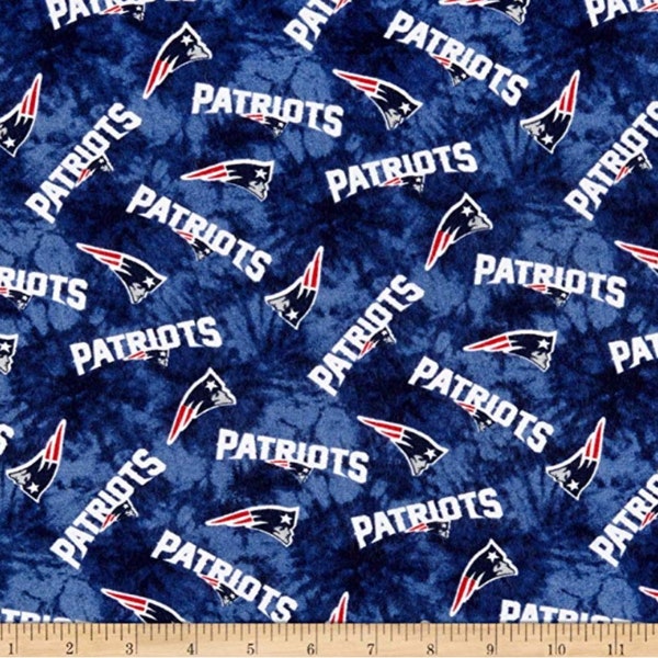 New England Patriots NFL Football Tie Dye Design 42 inches wide FLANNEL Fabric NFL-14868
