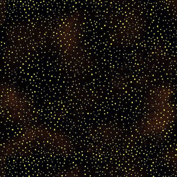 Cleo The Multiverse Golden Tiny Dots in Black by Chong-A Hwang for Timeless Treasures 44” Cotton fabric TT-CLEO-CM1888-BLACK
