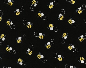 Bees You are my Sunshine Collection 44 inches wide by Timeless Treasures 100% Cotton Fabric TT-Gail-CD5496 Black