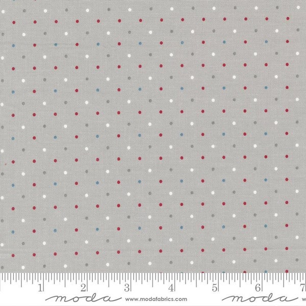 Old Glory Magic Dots in Silver by Lella Boutique for Moda Fabrics 44 inches wide 100% Cotton Quilting Fabric MD-5206-12