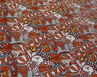 Texas Longhorns NCAA College Pop Art Design 43 inches wide 100% Cotton Quilting Fabric TX-1165