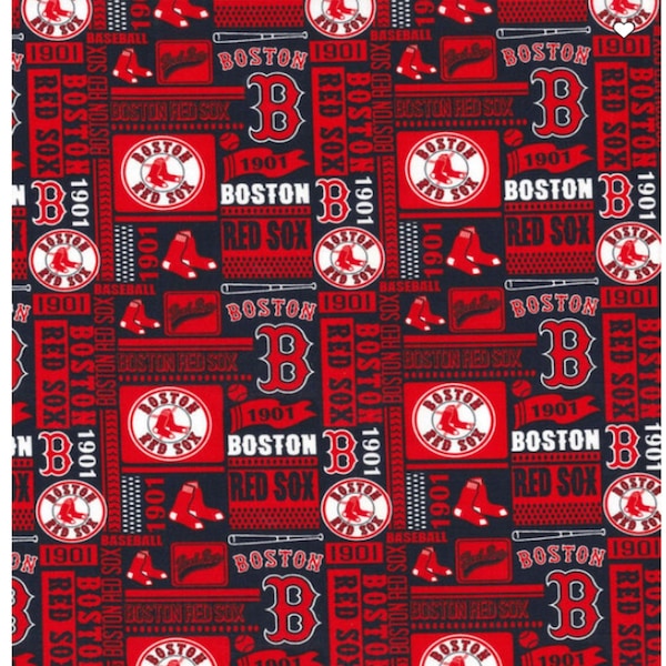 Boston Red Sox MLB Baseball Block Design 44 inches wide 100% Cotton Fabric MLB-60263B