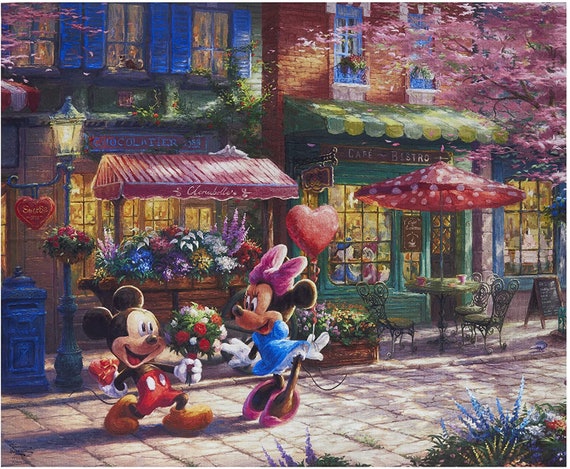 Mickey and Minnie Sweetheart Campfire Puzzle (Thomas Kinkade