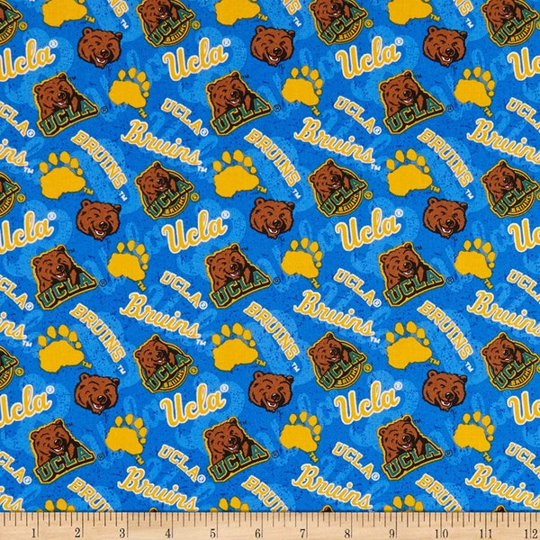 UCLA Bruins NCAA ollege ton sur ton, tissu de courtepointe 100 % coton de 43 pouces de large UCLA-1178