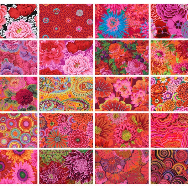 Hot House Classics Plus Half Yard Bundle 18”x44” 20pcs by Kaffe Fassett for Free Spirit 100% Cotton Quilting Fabric FS-FB4HYGP.HOTHOUSE