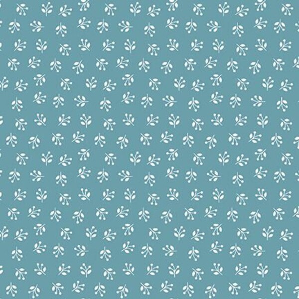 Love You Sew Tossed Sprigs in Teal by Nancy Archer for Studio E 44 inches wide 100% Cotton Quilting Fabric SE-6623-7