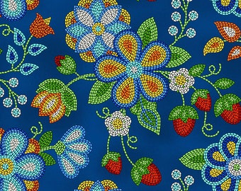 Tucson Beaded Strawberry in Royal Blue by Elizabeth's Studio 44 inches wide 100% Cotton Quilting Fabric ES-594 Royal