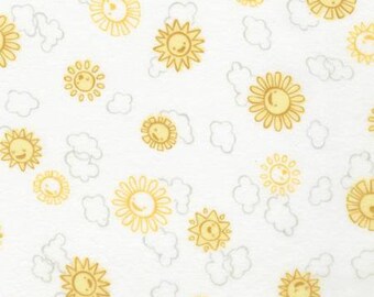 Over the Moon Suns in Sunshine Yellow by Studio Rk for Robert Kaufman Fabric 44 inches wide 100% Cotton FLANNEL Fabric RK-SRKF-21893-130