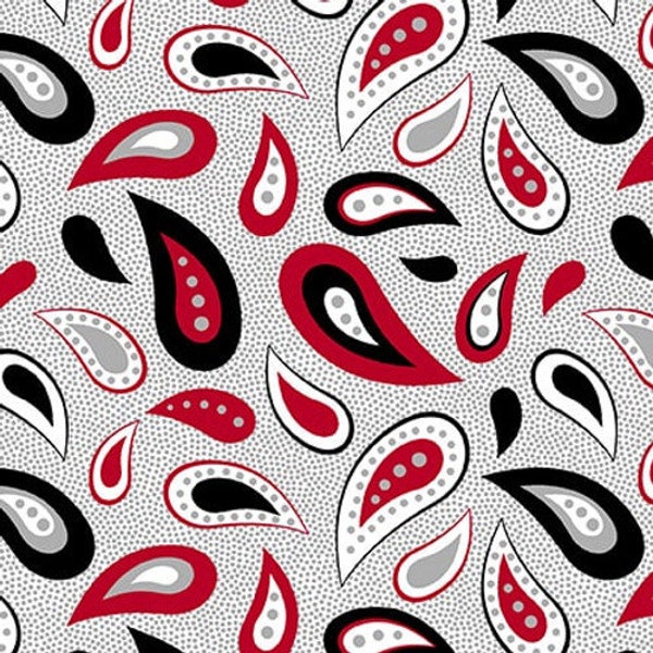 Scarlet Story Paisley in Gray by Color Pop Studios for Blank Quilting Fabrics 44 inches wide 100% Cotton Quilting Fabric BQ-3130-90