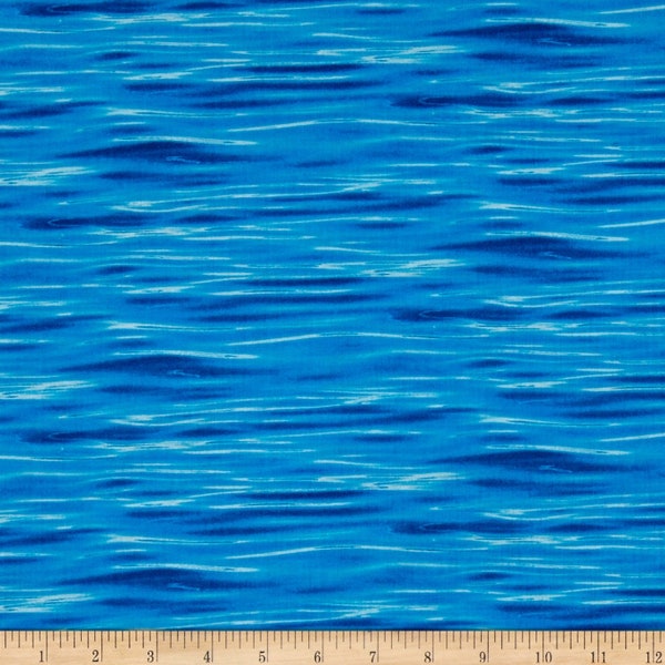 Landscape Medley Water Deep Blue by Elizabeth's Studio 44 inches wide 100% Cotton Fabric ES-365-Deep Blue