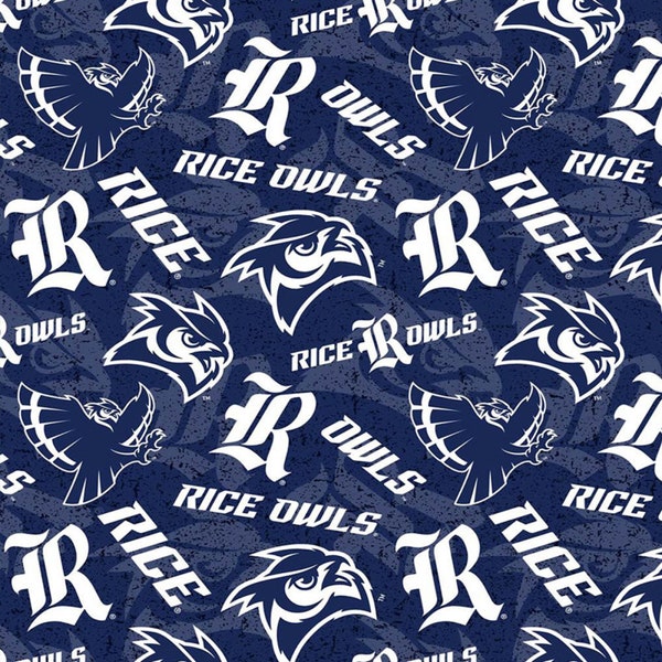 Rice University Owls NCAA College Tone on Tone Design 43 inches wide 100% Cotton Quilting Fabric RICE-1178