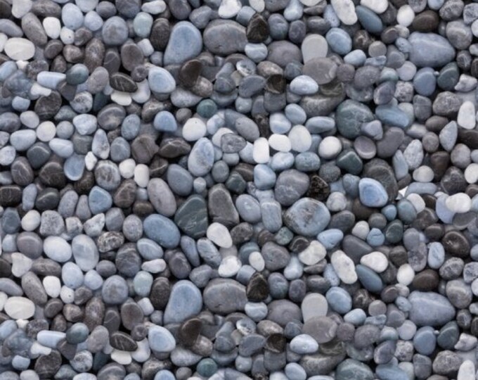 Blues Blue River Rocks Landscape Medley by Elizabeth's Studio 4445 Inches Wide 100 Cotton