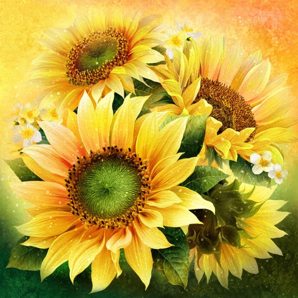 Sunny Day Sunflower Extra Large Panel 60" by Oasis Fabrics 59 inches wide 100% Cotton Quilting Fabric OA-586741