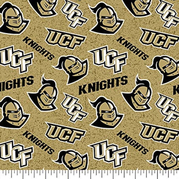 Central Florida Knights NCAA College UCF Tone on Tone 43" wide 100% Cotton Quilting Fabric UCF-1178