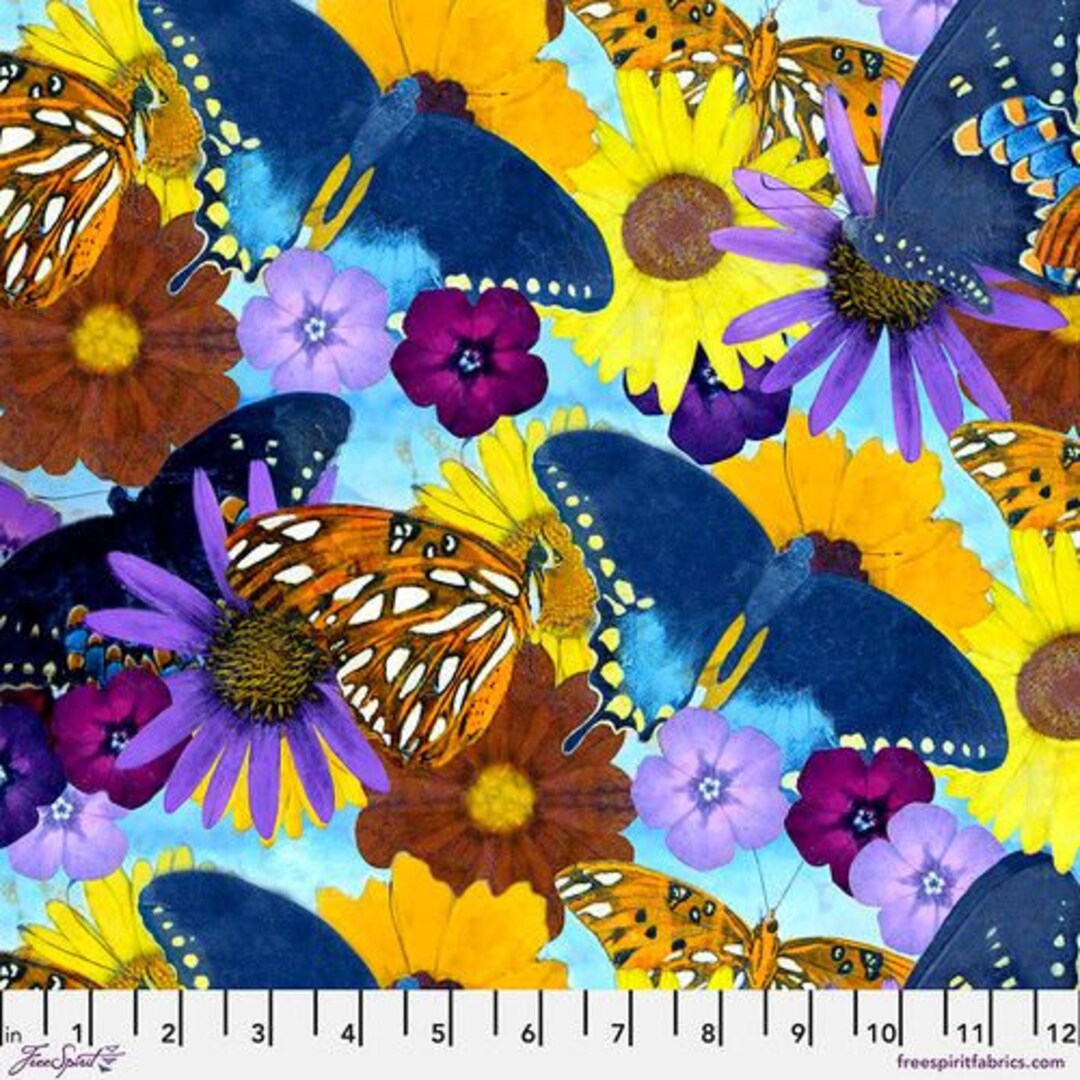 Butterfly Garden Winged Garden in Multi by Winter Print for Free Spirit