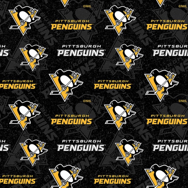 Pittsburgh Penguins NHL Hockey Tone on Tone Design 45 inches wide 100% Cotton Quilting Fabric NHL-1199 PEN