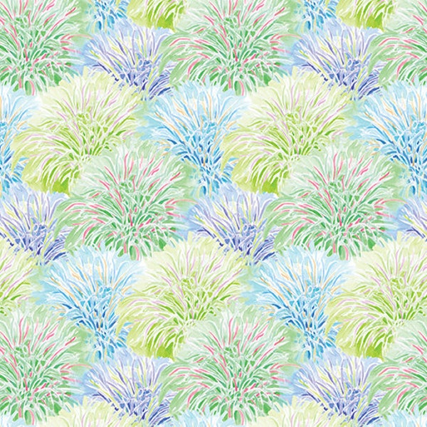 A Painted Garden Ornamental Grass in Green Multi by Lorraine Turner for Benartex 44 inches wide 100% Cotton Quilting Fabric BE-13403-41