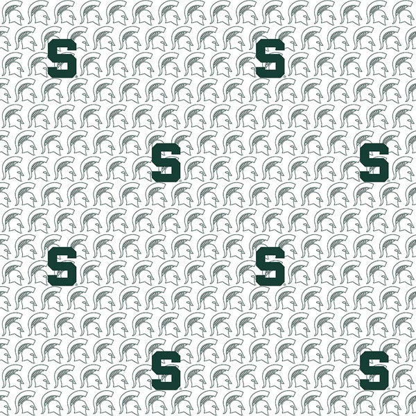 Michigan State Spartans NCAA College White Block Letter by Sykel 44 in wide 100% Cotton Quilting Fabric MIST-1328