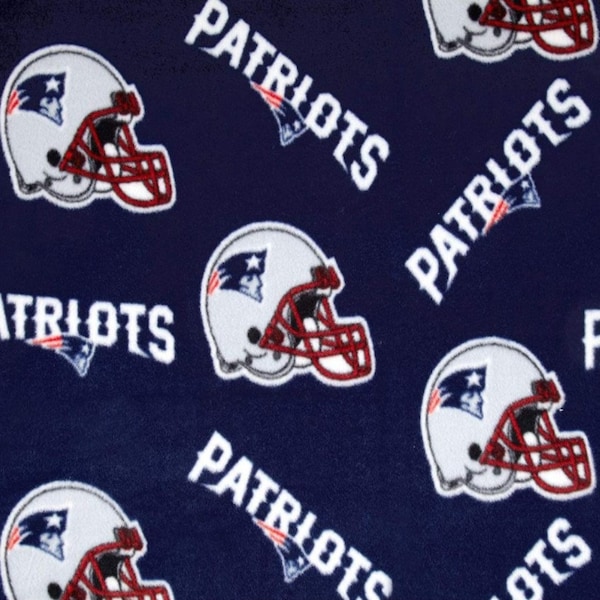 New England Patriots NFL Football Allover in Navy by Fabric Traditions 58-60 inches wide FLEECE Fabric - NFL-6456D