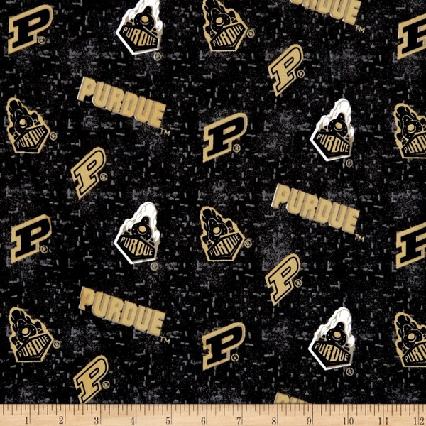 Purdue Boilermakers NCAA Distressed Logo Design FLANNEL 42 inches wide 100% Cotton Fabric PU-1152