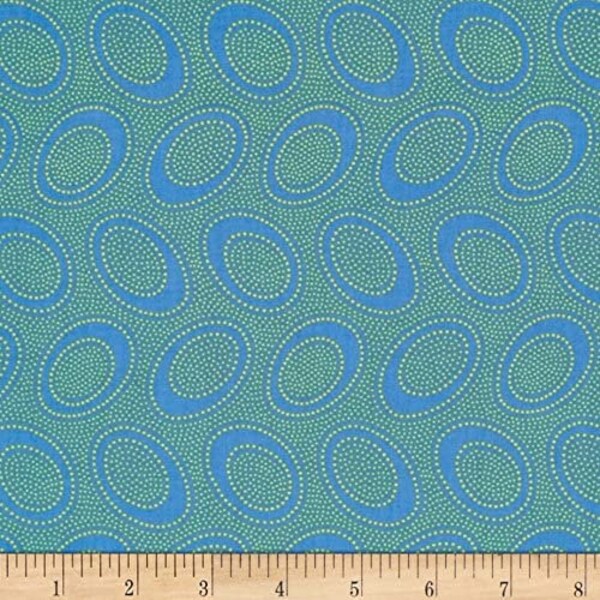 Aboriginal Dot in Ocean by Kaffe Fassett for Free Spirit 43 inches wide 100% Cotton Quilting Fabric FS GP071.OCEAN