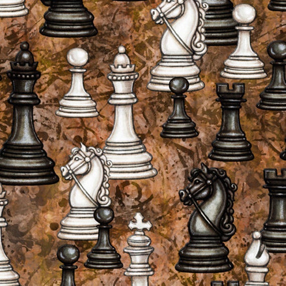 Chess Board Fabric, Wallpaper and Home Decor