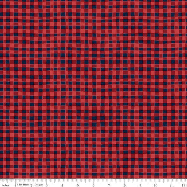 Love You S'more Gingham in Red by Gracey Larson for Riley Blake Designs 44 inches wide 100% Cotton Quilting Fabric RB-C12143-Red