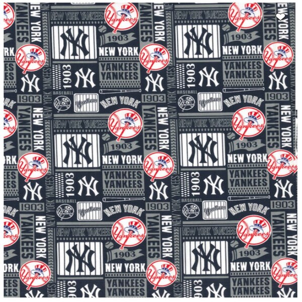 Bloc de baseball MLB des Yankees de New York, tissu 100 % coton de 44 pouces de large MLB-60269B