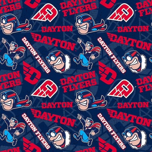 Dayton Flyers NCAA College Tone on Tone 43 inches wide 100% Quilting Cotton Fabric DAY-1178