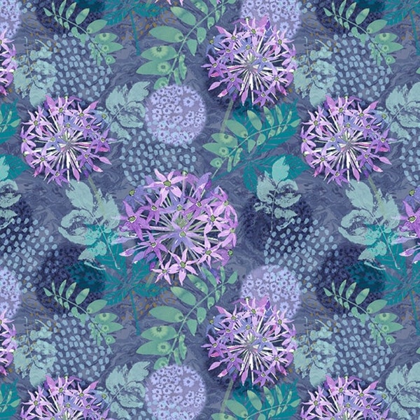 Gypsy Flutter Large Flowers in Purple by Elsie Ess for Blank Quilting 44 inches wide 100% Cotton Quilting Fabric BQ-3051-55