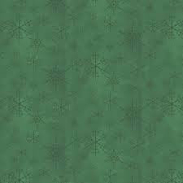 Gnomes Home Tree Farm Snowflakes in Green by Audry Jeanne for P&B Textiles 44 inches 100% Cotton Quilting Fabric PB-GHTF-04709-G