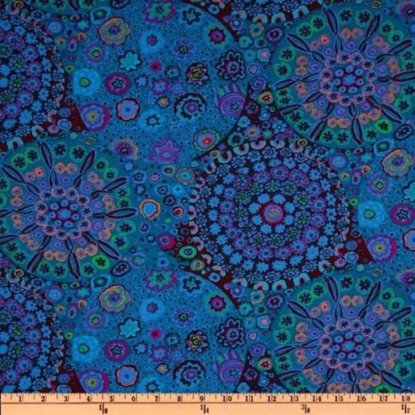 Millefiore in Blue Kaffe Collective by Kaffe Fassett 43 inches wide 100% Cotton Quilting Fabric FS GP092.BLUE