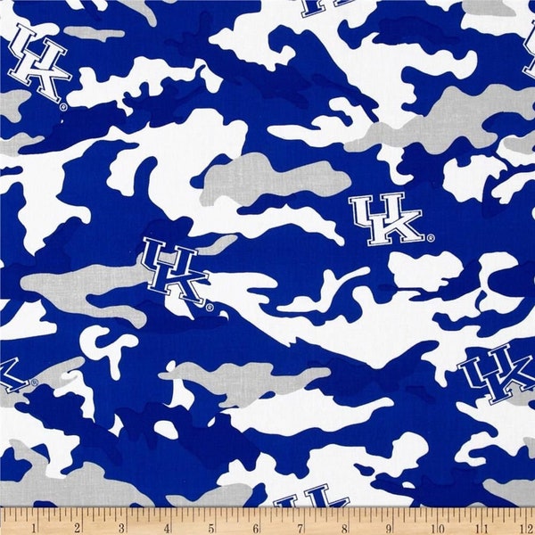 Kentucky Wildcats NCAA College UK Camo Design 43 inches wide 100% Cotton Quilting Fabric KY-805