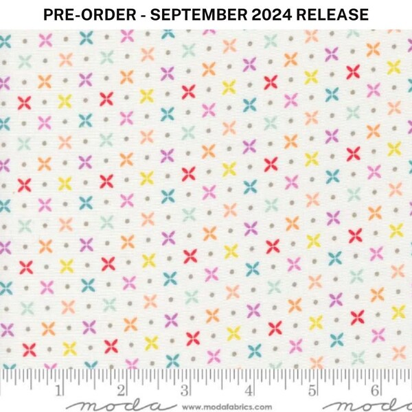 Pre-Sale - Laguna Sunrise Orange Peel Blenders Dot in Off White Multi by Sherri & Chelsi for Moda Fabrics 44" 100% Cotton Fabric MD-37686-11