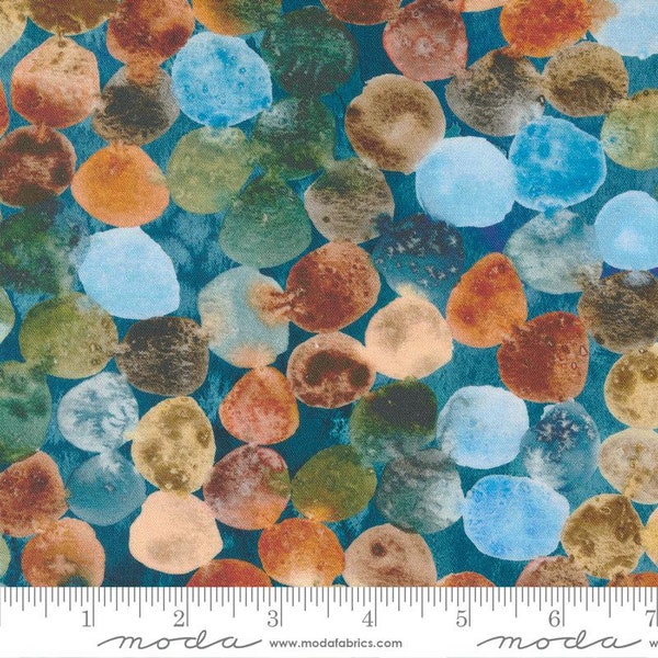 Desert Oasis Rock Collection Dots in Lake Powel Dark Blue by Create Joy Project for Moda 44 inches 100% Cotton Quilting Fabric MD-39767-13
