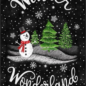 Winter Wonderland Panel 24" by Gail Cadden for Timeless Treasures  44 inches wide 100% Cotton Quilting Fabric TT-PANELGC-CD2037-BLACK