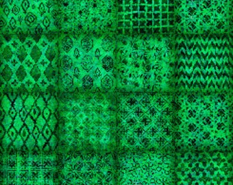 Soiree Patchwork in Green by Dan Morris for Quilting Treasures 44 inches Wide Cotton Quilting Fabric QT 1649-28660-G