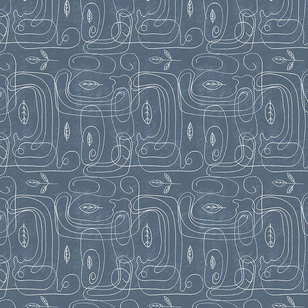 Modern Abstractions Abstract Lines with Leaves in Slate Gray by Bentpath Studios for Blank Quilting 44 inches 100% Cotton Fabric BQ-2911-70